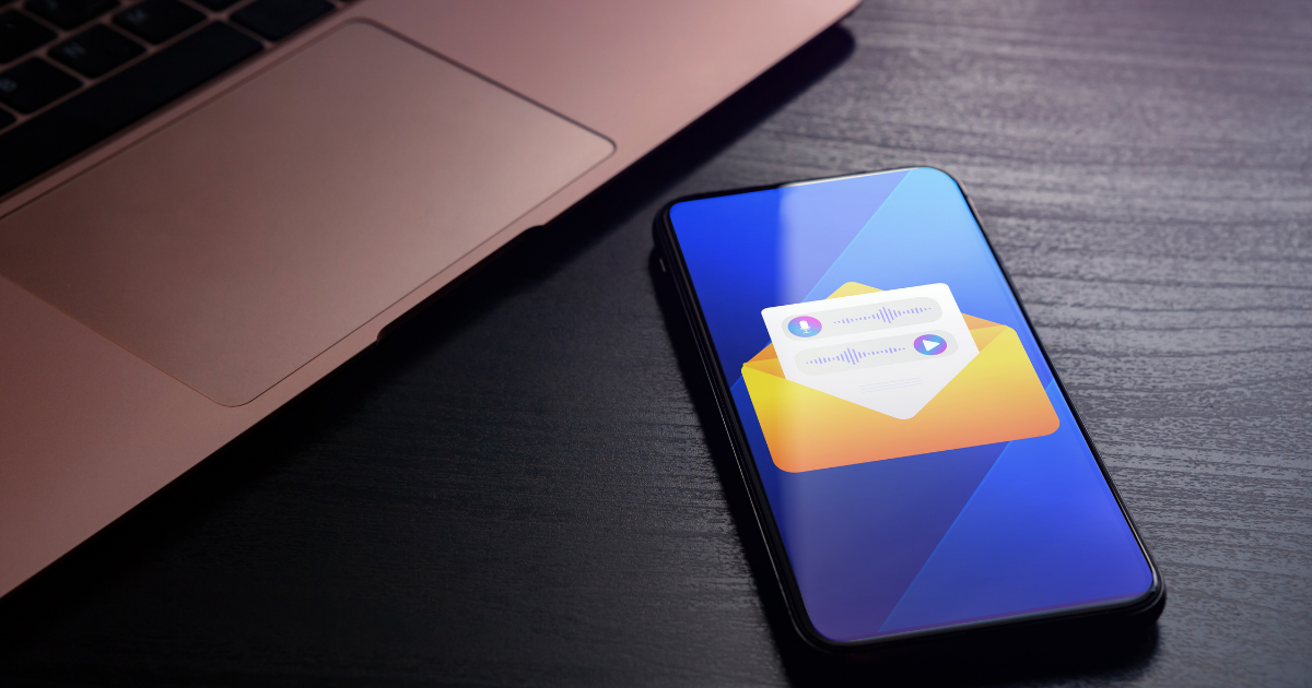 Illustration showing ringless voicemail drops appearing without phone calls as part of telemarketing campaigns